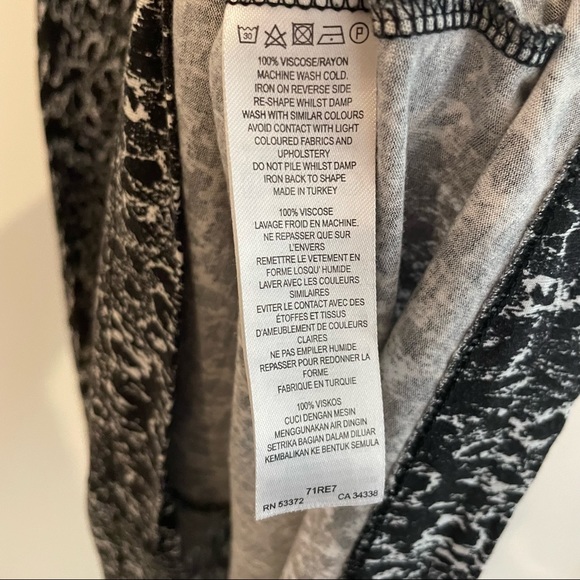 French Connection Black Printed Jersey Dress Size 4 - Picture 10 of 10